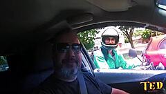 In this amateur Brazilian street pickup, emo Latina teen Anny Lopes gets naked for oral action with Jhonny Gab and Higor Negrao in a wild car ride