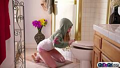 This spoiled brat tells her new big tits stepmom she wants to kiss and suck during face sitting sex!