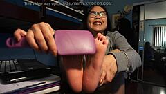 hey, why don't i tie up my toes and tickle them myself for that wild foot fetish rush?