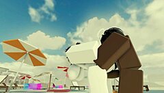 On the beach, this big ass and tits bitch TAKES a black CREAMPIE during intense fucking session