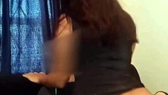 She danced in lingerie then rode his big cock cowgirl style without condom, creampie in her pussy and cum on ass.