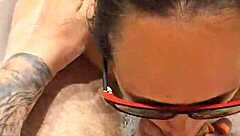 Sexy Wife Gives Sensual Blowjob In Bathroom Before Homemade Mutual Masturbation Game With Not Sister