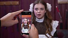 Omg, this cute teen visits her old neighbor for rough deepthroat and doggystyle pounding 😈