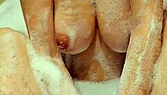 Sexy Wife Gives Sensual Blowjob In Bathroom Before Homemade Mutual Masturbation Game With Not Sister
