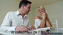 In a classy European setting, the glamour teen engages in erotic masturbation and hardcore anal before receiving a cum facial