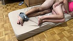 Wife Invites Neighbor for Smoking and Intense Creampie Fucking in Various Positions While Husband Works