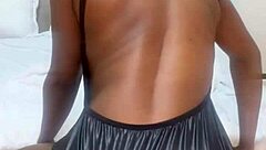 The curvy black teen starts twerking her bouncy ass. She grabs a dildo for solo play in a dirty vibe.