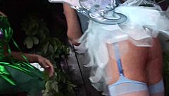 Will This Lucky Guy's Monster Cock Satisfy Tinkerbell and Cinderella in Outdoor Cosplay Group Action?