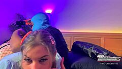 snow bunny pawg eats cock after hard ass spanking