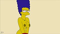Marge Simpson Boldly Strips Naked Revealing Big Tits in Hentai Photoshoot