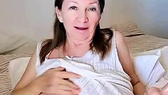 i feel so aroused when granny touches her huge bust and wet pussy alone