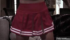 Who Can Resist Sucking And Fucking This Petite Teen Cheerleader's Shaved Pussy With A Monster Cock!