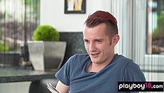 This dude is enjoying his petite 18+ girlfriend Alyssa Bounty's fresh shaved pussy for breakfast, licking and fucking her doggystyle.