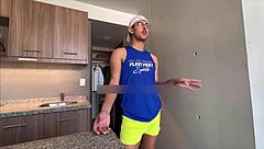 so this casual chat turns into a wild session with the big-dicked guy from the neighborhood