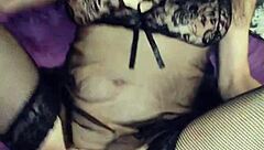 stockings pulled down for hard fucking in open holes close-up