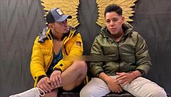 so this casual chat turns into a wild session with the big-dicked guy from the neighborhood