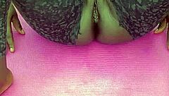 check out my wet pussy flashing during this early morning workout session