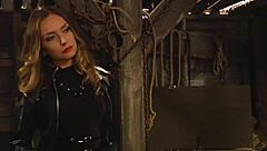 Horny Dominant Lesbian Madame Gropes and Dominates Big Natural Tits of Submissive Slave