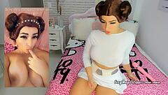 Leia princess cosplay delivers intense jerk off instructions featuring wild ahegao faces and deep anal ass fingering