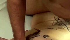 Beautiful tattoo model bends over for deep anal sex in cowgirl and doggystyle. Backstage camera captures her orgasm with cum on ass.