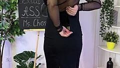 hey curvy beauty with glasses why not spank that big ass in sheer lingerie?