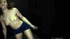 How does Serena handle 10 cumshots at gloryhole with cum in mouth and swallow action?