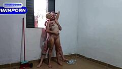 Hey, that cleaning session turns into wild bareback fucking with a monster cock!