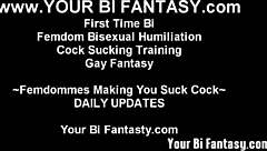 suck our fat strapon cocks deep, you little slut, while we dominate you in this bisexual femdom session...