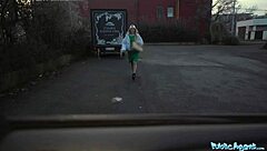 Hey, do you want to see my tacos? This 18 year old blonde waitress gets picked up for outdoor POV cock riding.