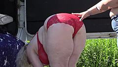 mature lesbians with big asses behind the scenes outdoors, a voyeur with hidden camera watches em in public park, chubby milfs in sexy lingerie amateur fetish pawg...