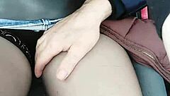 Mala is flashing her pussy in public and getting so napaljena in the car