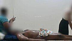 Happy Ending Massage In Spa With Threesome Flashing And Group Cock Action