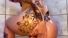 Watching Brazilian Punk Housewife Dance Then Play with Her Tight Asshole Under Shower
