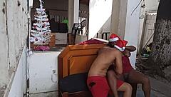 i got so turned on giving my brazilian ebony neighbor small cock dildo action in garage