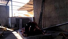 My stepdaughter gave me her ass on the terrace!