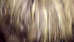 blonde bbw giving sloppy blowjob to big black cock, she's fat and loves that monster cock action