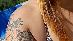 Hey did you see this married couple with her big ass flashing in the pool like exhibitionists