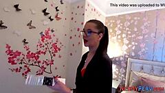 tricked brit gets facial after blowjob and riding cock in first time hardcore