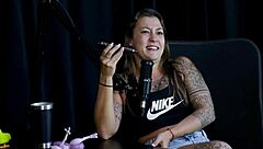 Watch This Safada Do a Sensual Strip Showing Her Tits After Saying She Never Suggested a Transsexual and When She Lost Her Virginity - Flor de Damiana on Sheer Red!