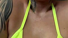 training in tiny bikini at copacabana gym got me so wet and horny, nearly kicked out