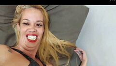 Tatuagem session turns into blonde Latina milf's anal plug adventure with natural tits and pov sex