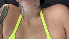 training in tiny bikini at copacabana gym got me so wet and horny, nearly kicked out