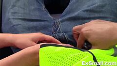 Joseline Kelly deepthroats big cock outdoors. Petite teen gets hardcore fucked by stranger in public.