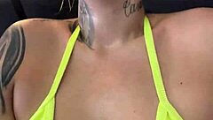 training in tiny bikini at copacabana gym got me so wet and horny, nearly kicked out