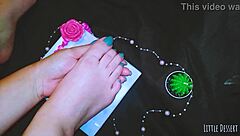 the beautiful teen experiences an intense foot massage leading to orgasm in homemade fetish session