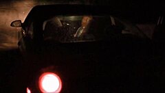 Amateur blonde couple went camping and walked around naked outdoors. They had hairy pussy riding sex with natural tits flashing.