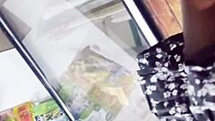 i caught that quick upskirt view in the store while she shopped