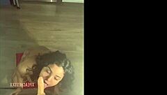 busty latina with natural tits blowing and titfucking her dildo like a total slut 😈