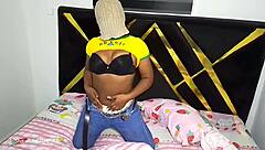 Horny Curvy Ebony Girl Masturbating Her Big Ass And Having Fun