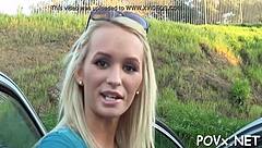 This barely legal teen in socks gets her tight pussy pounded rough in hardcore pov style